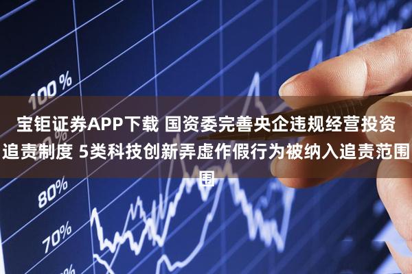 宝钜证券APP下载 国资委完善央企违规经营投资追责制度 5类科技创新弄虚作假行为被纳入追责范围
