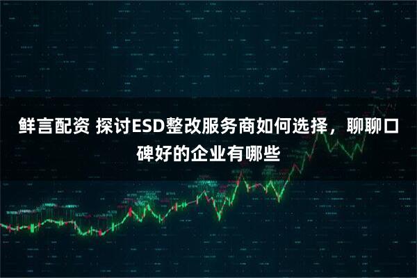 鲜言配资 探讨ESD整改服务商如何选择，聊聊口碑好的企业有哪些